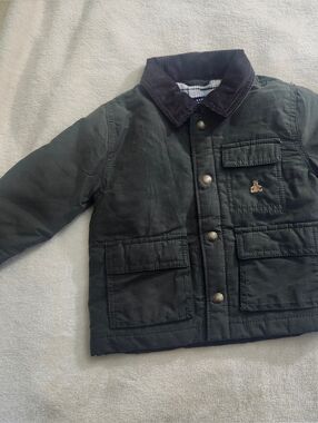 GAP Boys Dark Green Corduroy-Collar Pea Coat